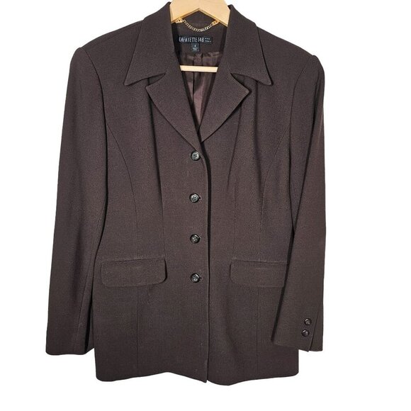 Lafayette 148 Womens Chocolate Brown Blazer Classic Chic Streetstyle* Size 4 - Picture 13 of 13
